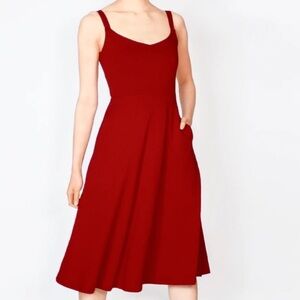 Cobalt District Red Dress with Pockets